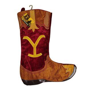 Yellowstone Cowboy Boot-Shaped 18 inch Embroidered Christmas Stocking